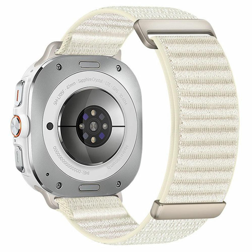 For Samsung Galaxy Watch Ultra (2025) 47mm / Ultra 47mm Watch Band Two-Piece Magic Tape Nylon Woven Wrist Strap