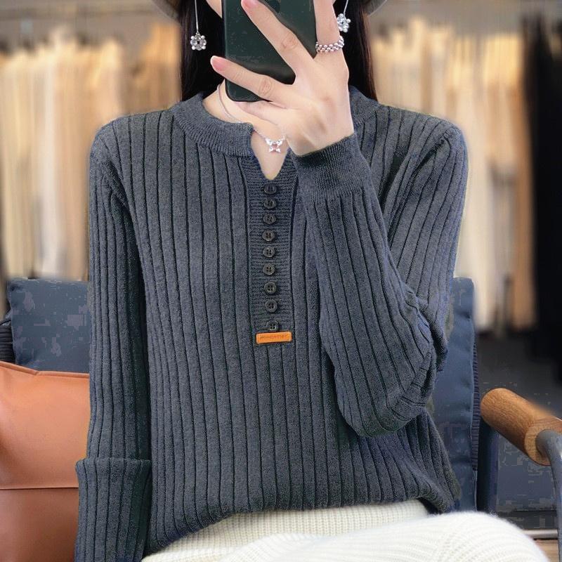 Autumn Women's Sweater Temperament Pullover Round Neck Regular Sweater Women's Knitwear