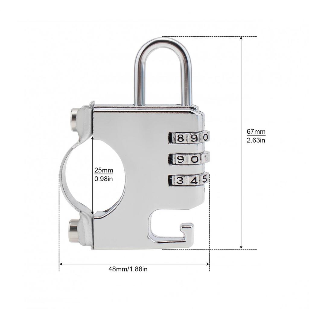 Anti Theft Helmet Combination Lock Aluminum Alloy Universal Motorcycle ATV Scooter No Key Needed