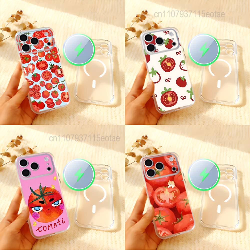 Чехол Korean Tomatoes для iPhone 11, 12, 13, 14, 15, 17, 16, Pro, Plus, E, Max, Air, Mini, прозрачный, магнитный, матовый
