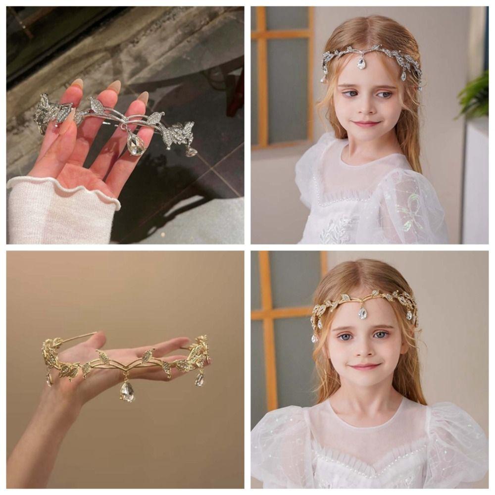 Exquisite Crystal Forehead Accessory Elegant Bride Shiny Hair Hoop Elf Rhinestone Headband  Wedding