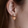 MERRYMOTIVE Coral Heart Pearl Earring