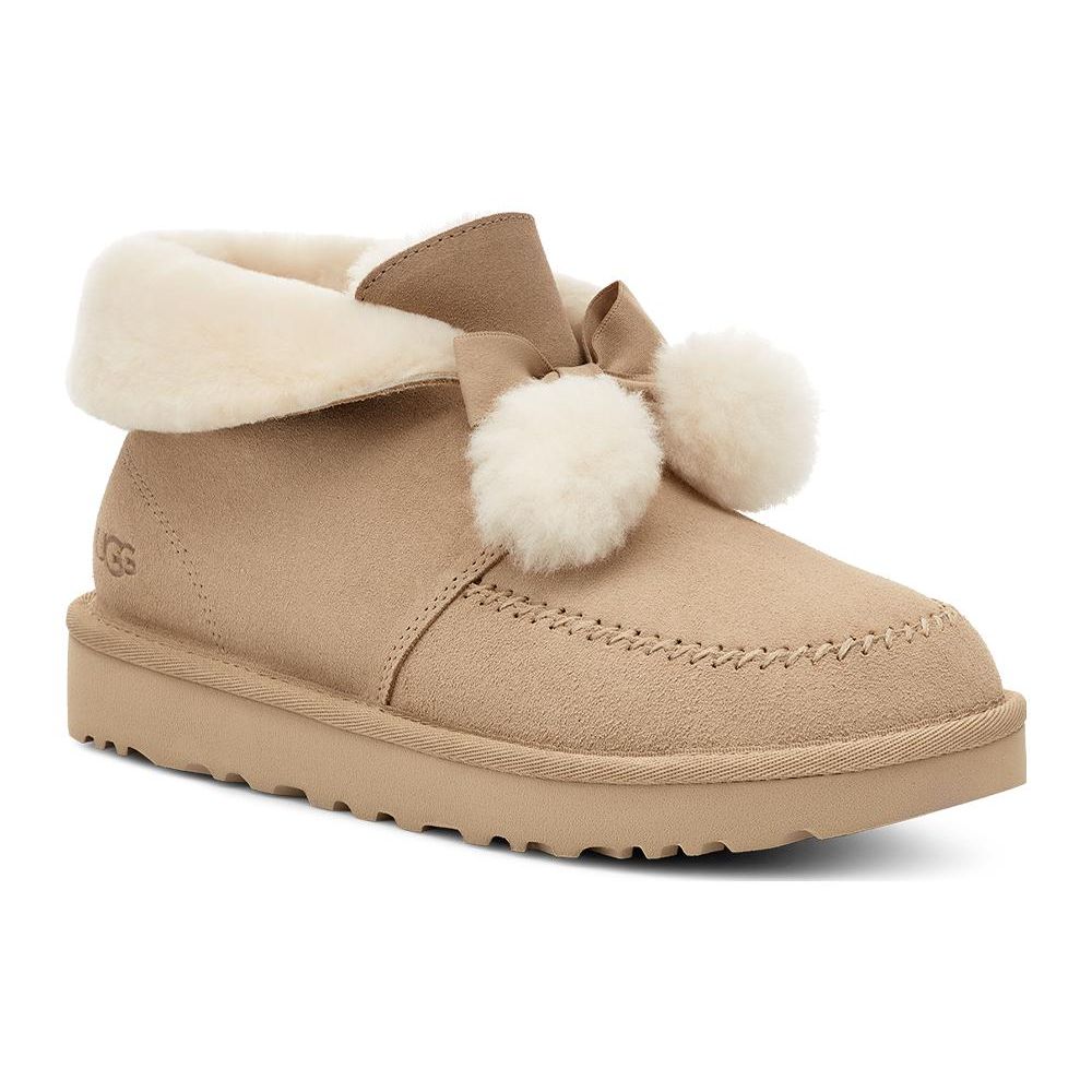 UGG Удобные полусапожки с круглым носком женские сапоги бежевые 1153517-SWD