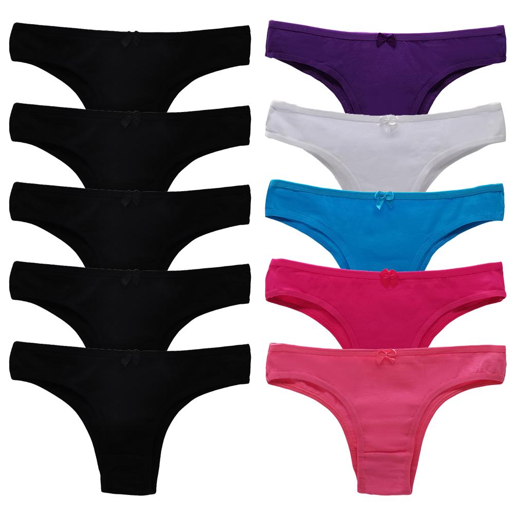 Panties for Woman Cotton Sexy Underwear Ladies Bikini Girls Briefs Soft Knickers Low Waist Intimates Lingerie 10Pcs/set