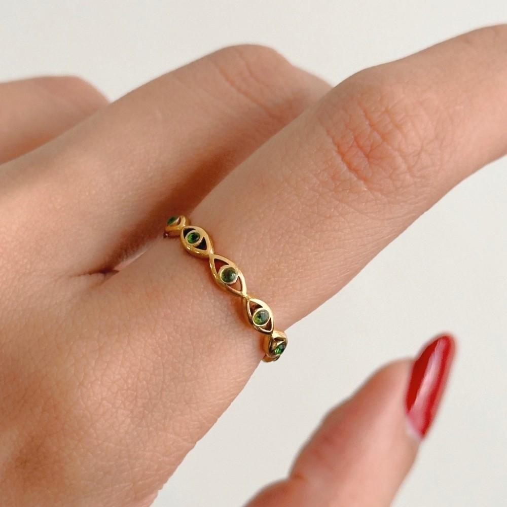 Jewelry Eyes Ring Adjustable Crystal Ring Cool Demon Eye Finger Ring Girls