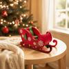 Suministros para Fiesta Navideña de Invierno, Adorno de Trineo Navideño Impreso en 3D, Figura Roja y Verde con Copos de Nieve, Adornos de Mesa y Relieve de Árbol, Festivo