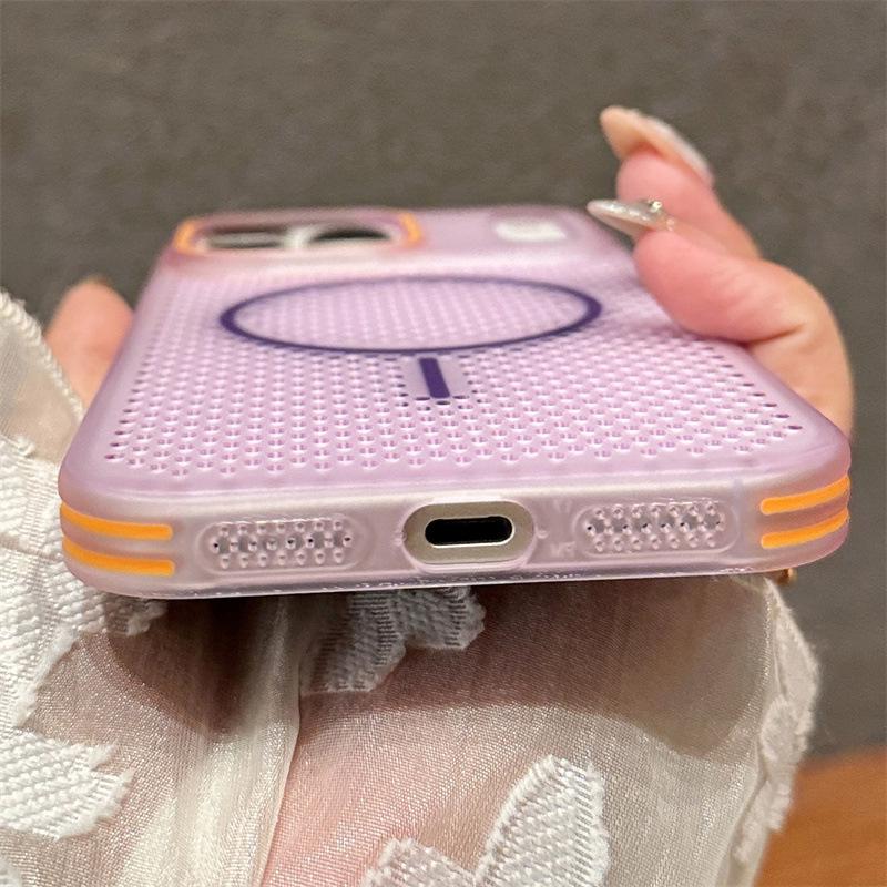 Магнитный чехол Color-Block из сетки для iPhone 17/16/15 и Samsung S25 Ultra/S24