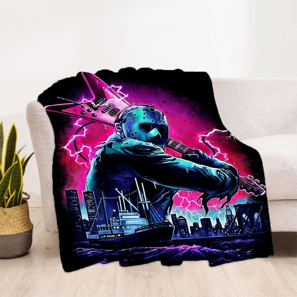 1pc Guitar Jason Outdoor Blanket Lightweight Flannel, Soft & Warm, All Season Use for Sofa, Outdoor, Camping, Living Room, Office, Chair