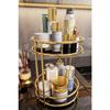 Bathroom Cosmetic Jewelry Organizer Multi-purpose Organizer 2-tier Serving Presentation Tray Treat Holder Gold