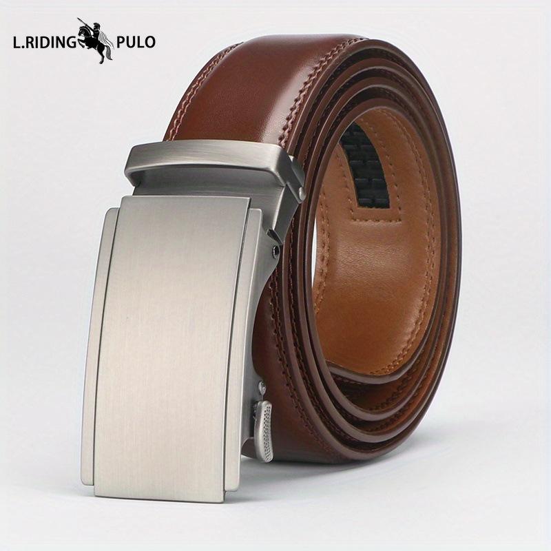 Мужской кожаный ремень с автоматической пряжкой, высококачественный молодежный деловой повседневный универсальный ремень