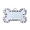 Custom Dog & Cat Name Tags with Bling-bling Rhinestone Bone Shape Colorful Decoration Alloy Material Sublimation ID Engraving