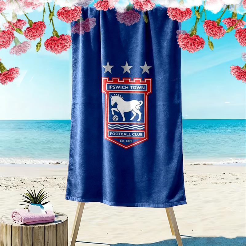 Ipswich Town Football Club Print Beach Towel, Large Soft Quick Dry Towel for Beach Camping Swimming