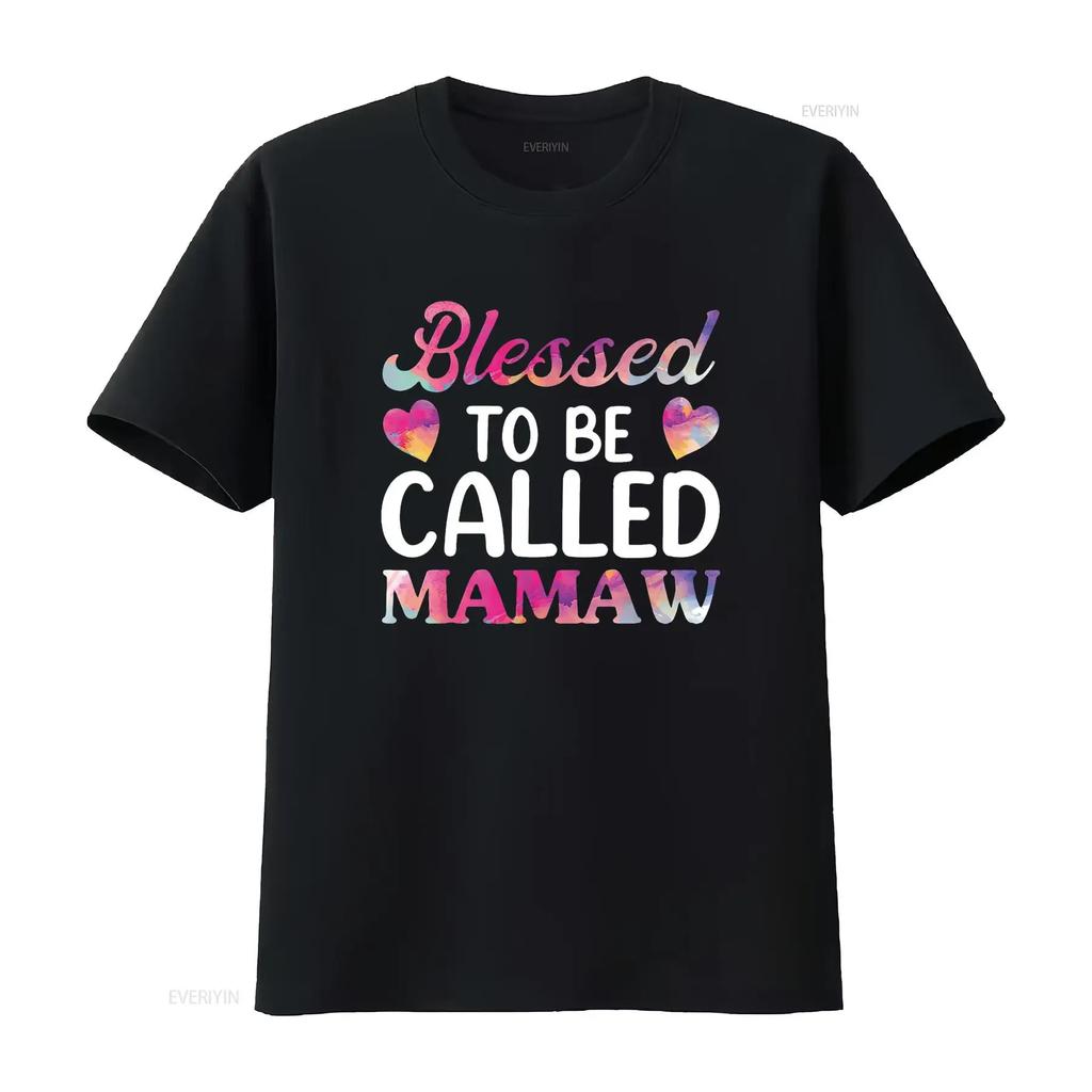 Blessed To Be Called Mamaw T Shirt Funny Mothers Day Grandma vintage Washed Soft Versatile streetwear Casual homme Breathable