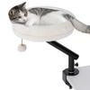 Cat Desk Bed Cat Hammock 360 Degree Rotatable Adjustable For Window Table Work Cream White