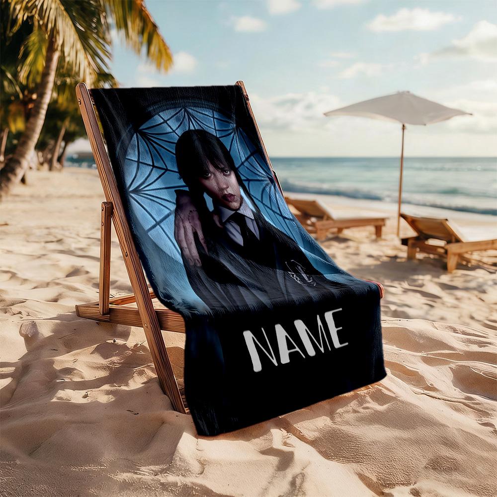 Dark Gothic Mystery Personalized Name Beach Towel Soft Durable Quick-Dry Suitable for Swimming Gym Camping Yoga Vacation