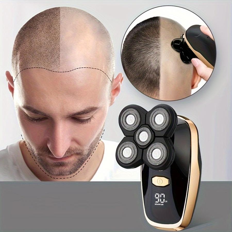 Электробритва для мужчин, электрическая бритва для волос со светодиодным дисплеем - мужская беспроводная перезаряжаемая бритва для лысой головы, электробритва с пятью лезвиями
