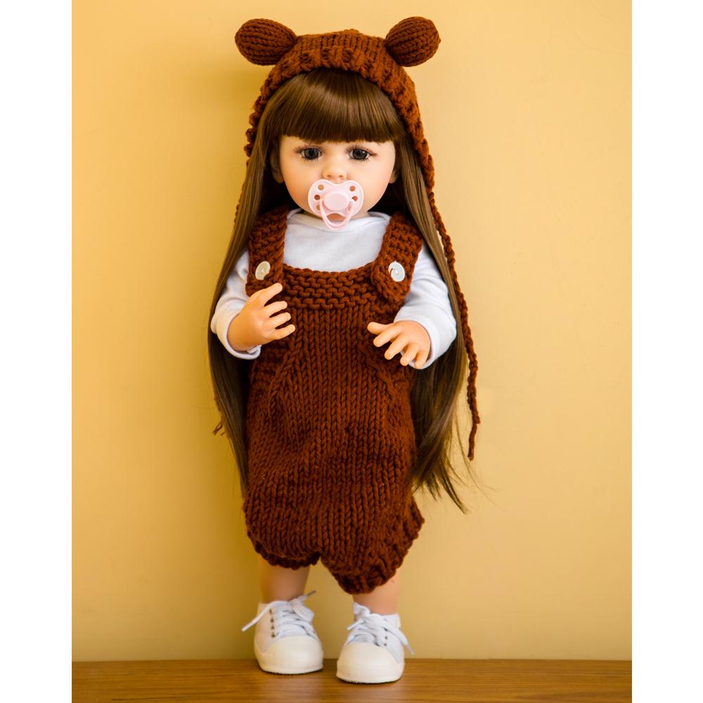 Новые милые куклы Reborn для маленьких девочек, 55 см, полностью силиконовые виниловые куклы KEIUMI, реалистичные куклы для новорожденных, игрушка Bebe Reborn, подарки на день рождения