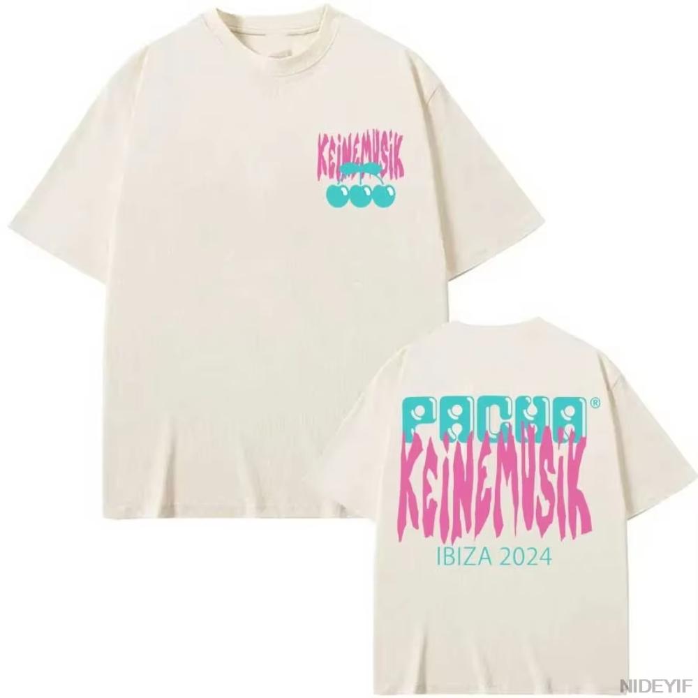 2025 Классическая Летняя Keinemusik X Pacha Футболка Мужская Женская Мода Хлопок Футболка с Коротким Рукавом Хип-Хоп Топы Одежда Уличная Одежда Топы