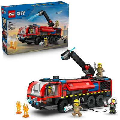 Игрушка Пожарная машина аэропорта LEGO City для детей 7-9 лет Строительные блоки Транспортное средство Декор
