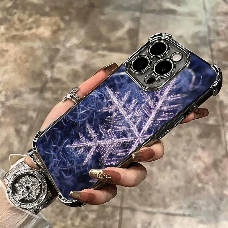 Чехол для телефона со снежинкой, зимний, холодный, с покрытием, для iPhone 16 17 Pro Max Air 16E 14 15 Plus 12 13 Mini, противоударный, с подушкой безопасности