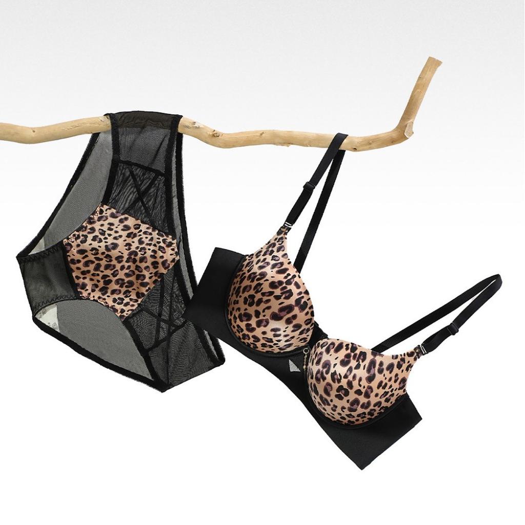Сексуальный леопардовый бюстгальтер на пуговицах спереди для маленькой груди, бюстгальтер пуш-ап для боковой поддержки груди и предотвращения провисания, бесшовный бюстгальтер с открытой спиной без косточек