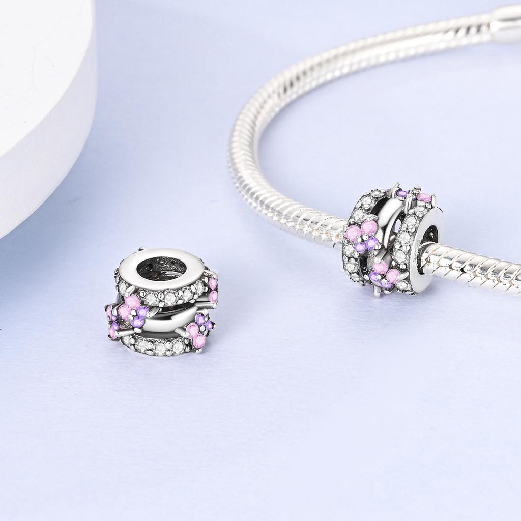 Charms Fit Original Beads Copper Clip Charms Zircon Silicone Spacer Beads Fit Bracelet Women Diy Gift