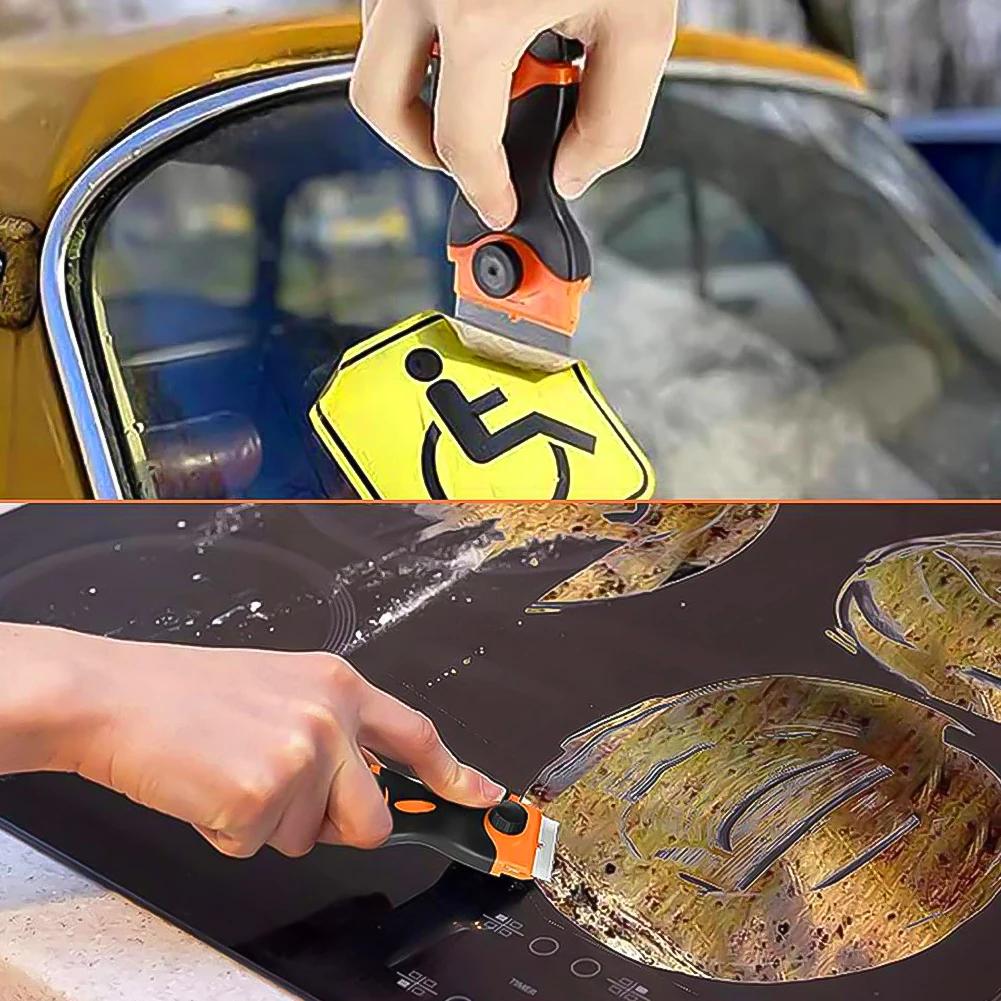 Керамический скребок для тонировки стекол автомобилей и окон Скребок для духовки с пластиковой ручкой Керамический инструмент для тонировки стекол духовки Очиститель лезвий