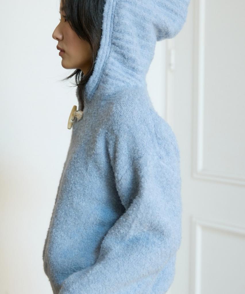 WIOE Cotton Candy Knit Hoodie_Blue