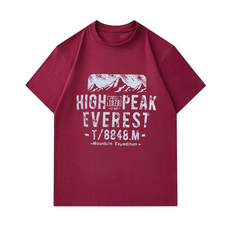 Men's 100% Cotton Crew Neck Short Sleeve T-Shirt, Retro High Peak Everest 1978 Mountain Expedition Graphic Casual Comfortable Tee for Daily Outdoor Hi