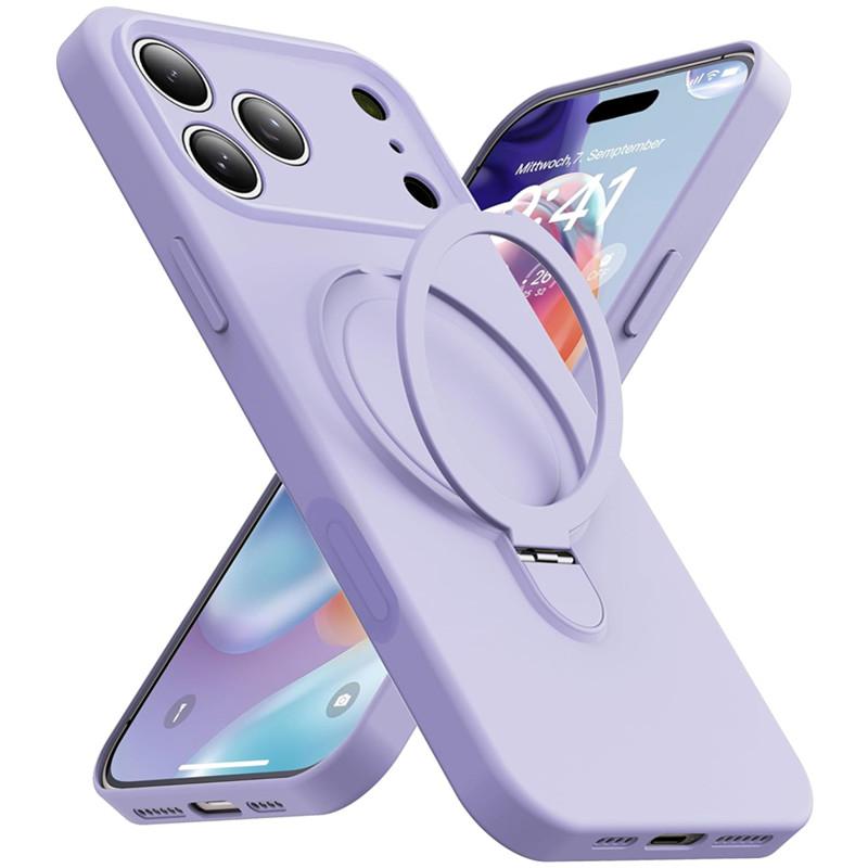 Чехол-подставка с магнитным кольцом из жидкого силикона для Magsafe IPhone 17 Air 16 15 14 13 12 Pro Max Plus 17Pro Mag Safe Чехол для телефона