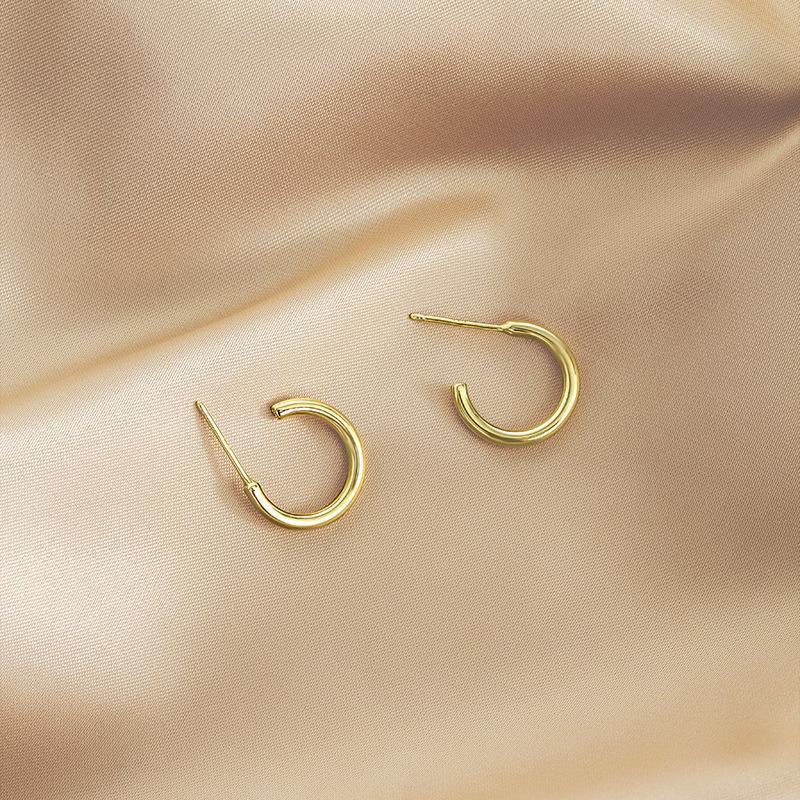 Серьги Banyan Tree S925 Silver Large Circle для женщин - простые, модные, в корейском стиле