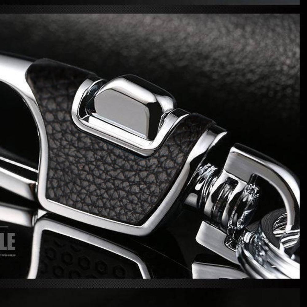 Metal Leather Key Chain Rotatable Key Holder Rings Buckle Car Keyring Boy Friend