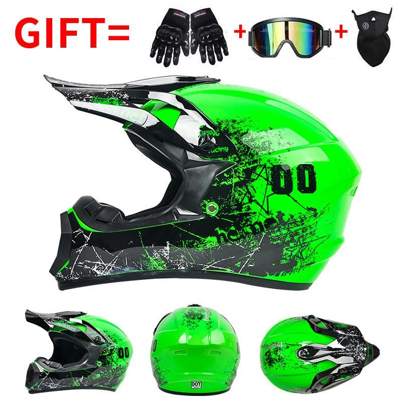 DOT Certified Full Face Off-Road Motorcycle Helmet Dirt Bike ATV Trail Riding Safety Gear