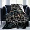 1PC Custom Name Warrior Poster flannel blanket versatile,all-season throw suitable for the living room,bedroom,camping,travel,and gift