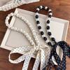 Ribbon Pearl Necklace Scarf Adjustable Polka Dots Scarf All-match Waist Chain  Summer Season