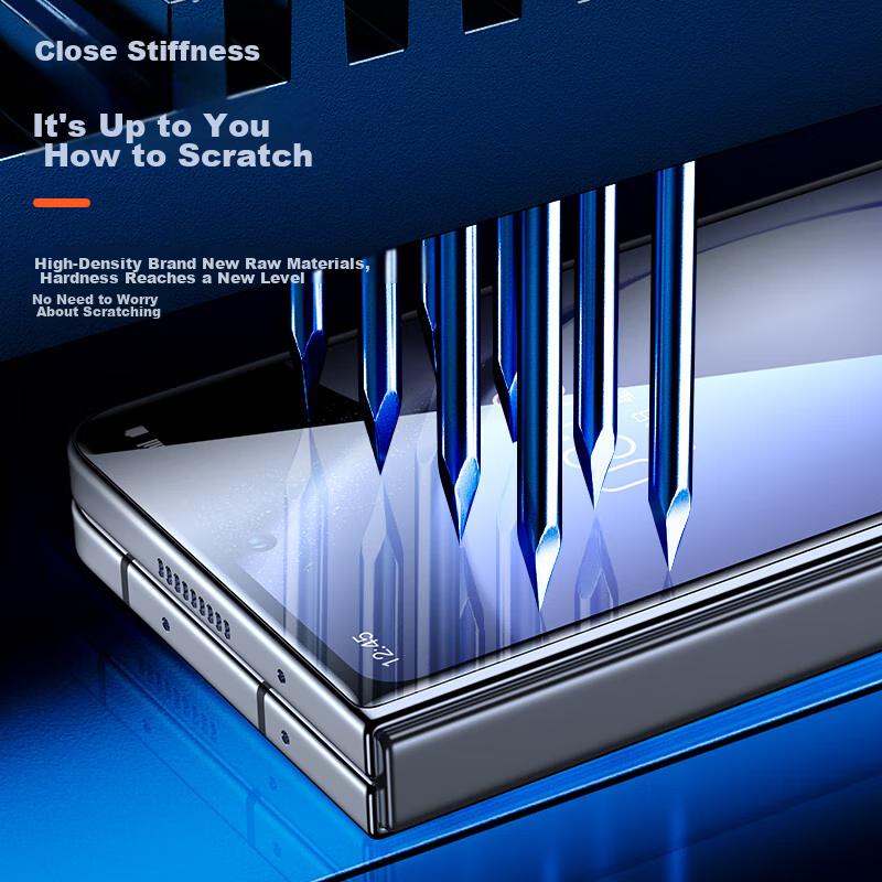 Tempered Glass Screen Protector for Samsung Z Fold5, Foldable, Full Coverage Low Fingerprint High Definition Front Screen Protection Glass