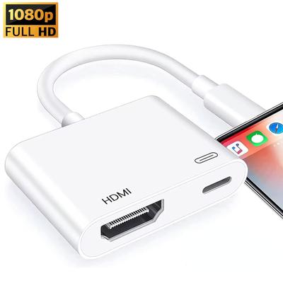 Адаптер Lightning-HDMI, конвертер экрана 1080P, совместимый адаптер iPhone-HDMI для моделей iPhone, iPod, ТВ-мониторы, проектор