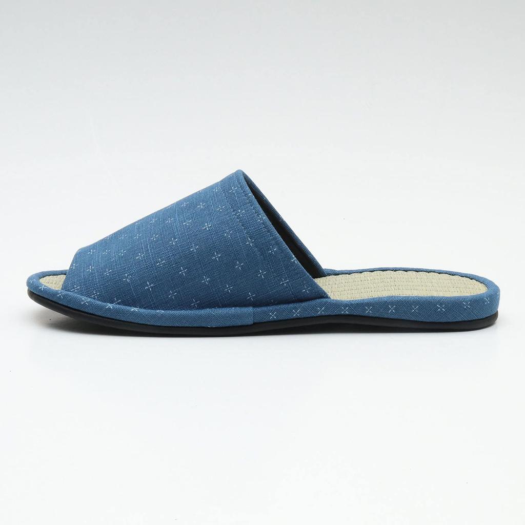 Japanese Cross Mosquito Kasuri Pattern Tatami Size Set of 3 [Lifestyle] Japanese-made Front-Opening Slippers, L, [Kahoku Slippers, Kahoku, Yamagata,