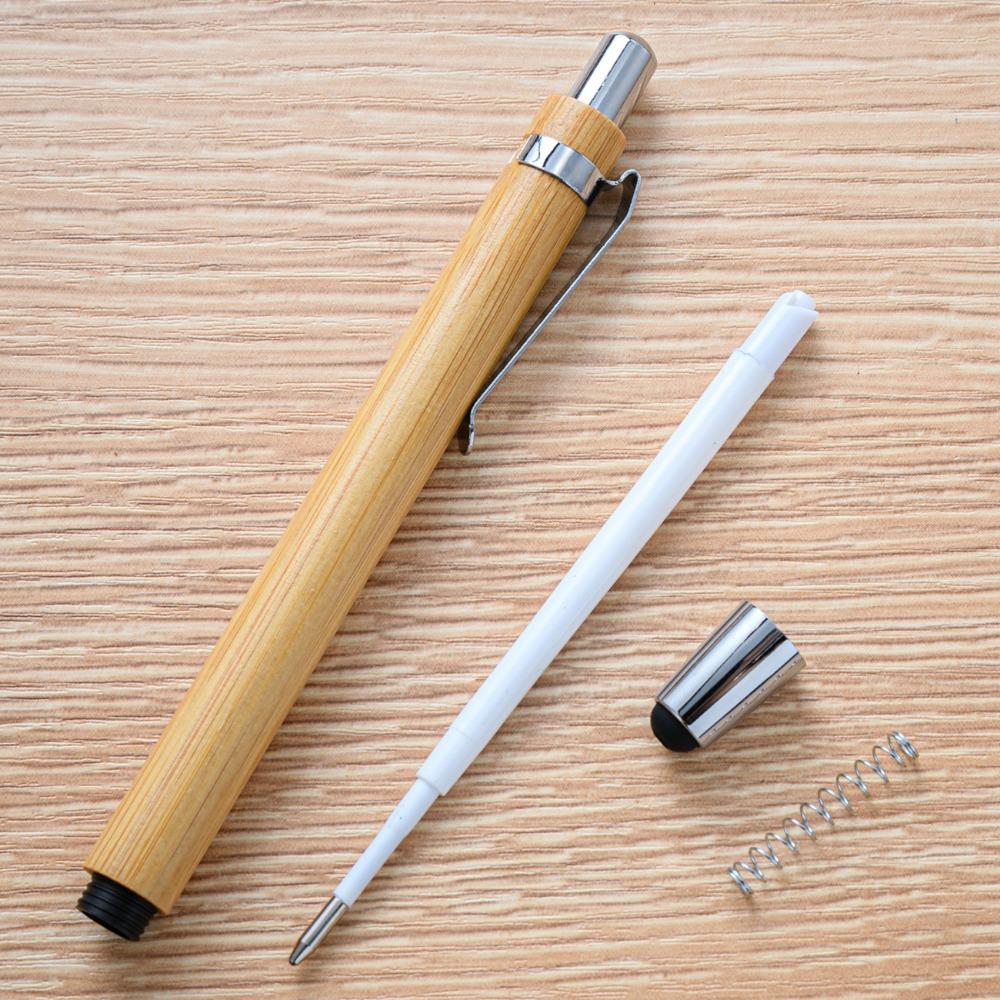 Bamboo Sustainable Pens Black Ink Stylus Touch Pen Упаковка из 5 шариковых ручек для офиса