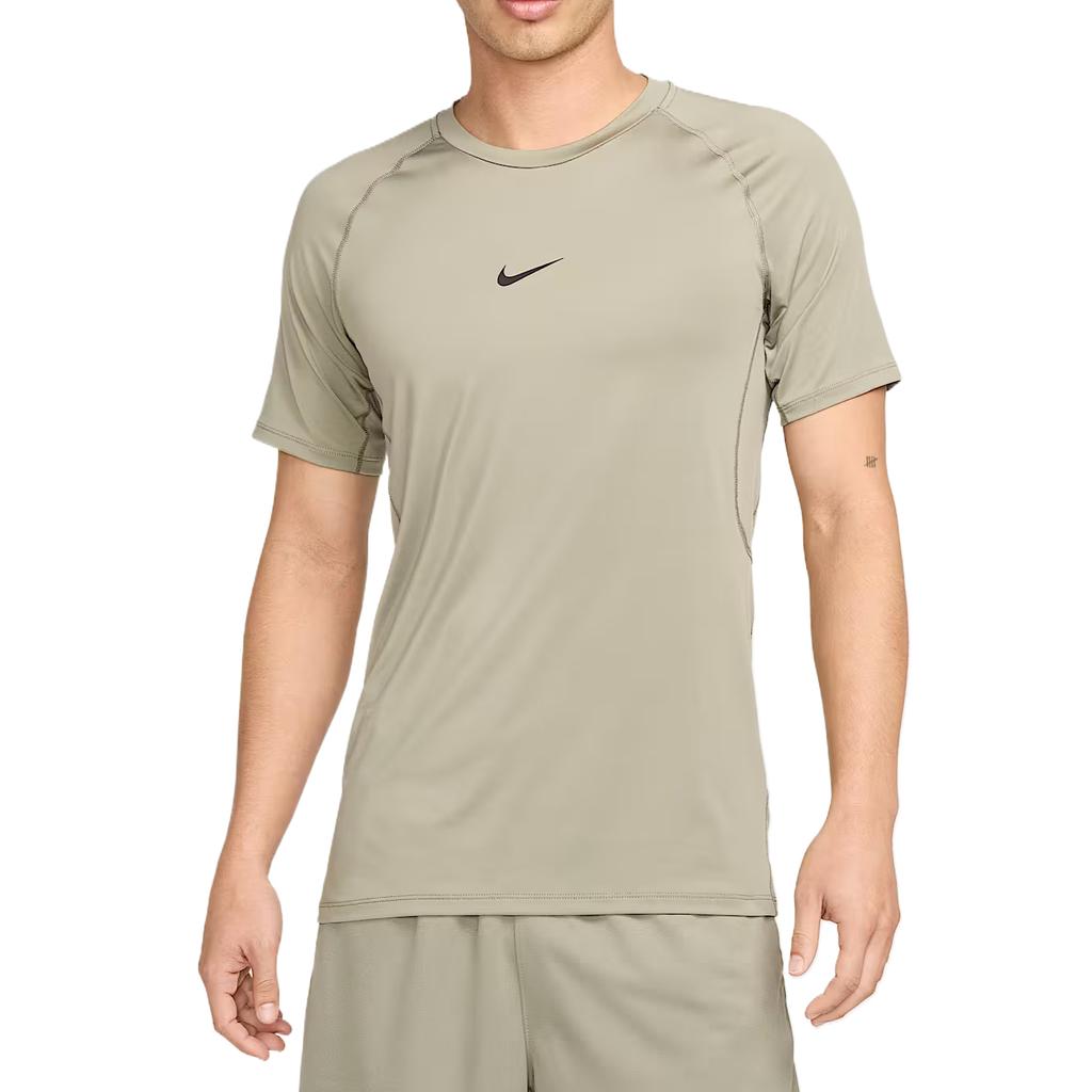 Nike Pro Dri-Fit Модная Удобная Трендовая Простая Футболка с Коротким Рукавом Мужские Топы Светло-Серо-Зеленый FB7929-320