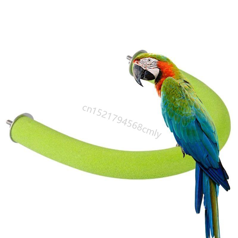 Bird Stand Perch U-Shape Natural Standing Bar Grinding Rod Parrot Toy Stable Scrub Station Cage Accessories 6XDE