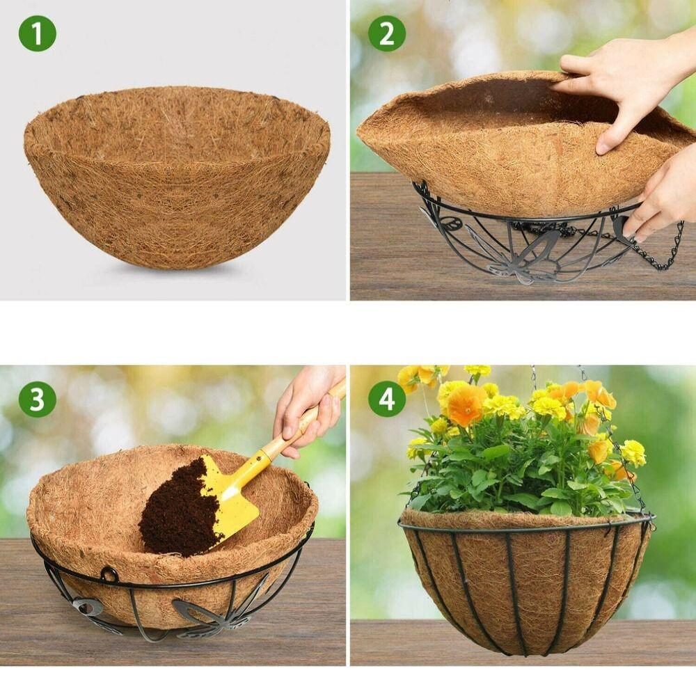 Наружные 100% натуральные кокосовые кокосовые вкладыши для кашпо, подвесные корзины, сменные корзины
