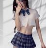 Sexy Campus JK Uniform College Seduction Pure Lust Tight Ultra Short Pleated Skirt Suit Sexy Lingerie