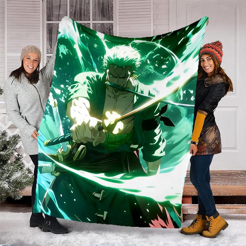 1pc Z-Zoro2 Theme Blanket - Digital Print, Polyester, Cozy for All Seasons, Perfect for Outdoor, and Travel