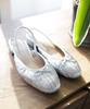 Slingback pumps with elastic heel for size [Sest] women, 24.0cm, silver, dnp4001-SIL-240