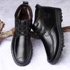 Winter New Style Cotton High-top Leather Shoes Men's Cotton Warm Leather Shoes Fashion All-match Casual Men's Shoes