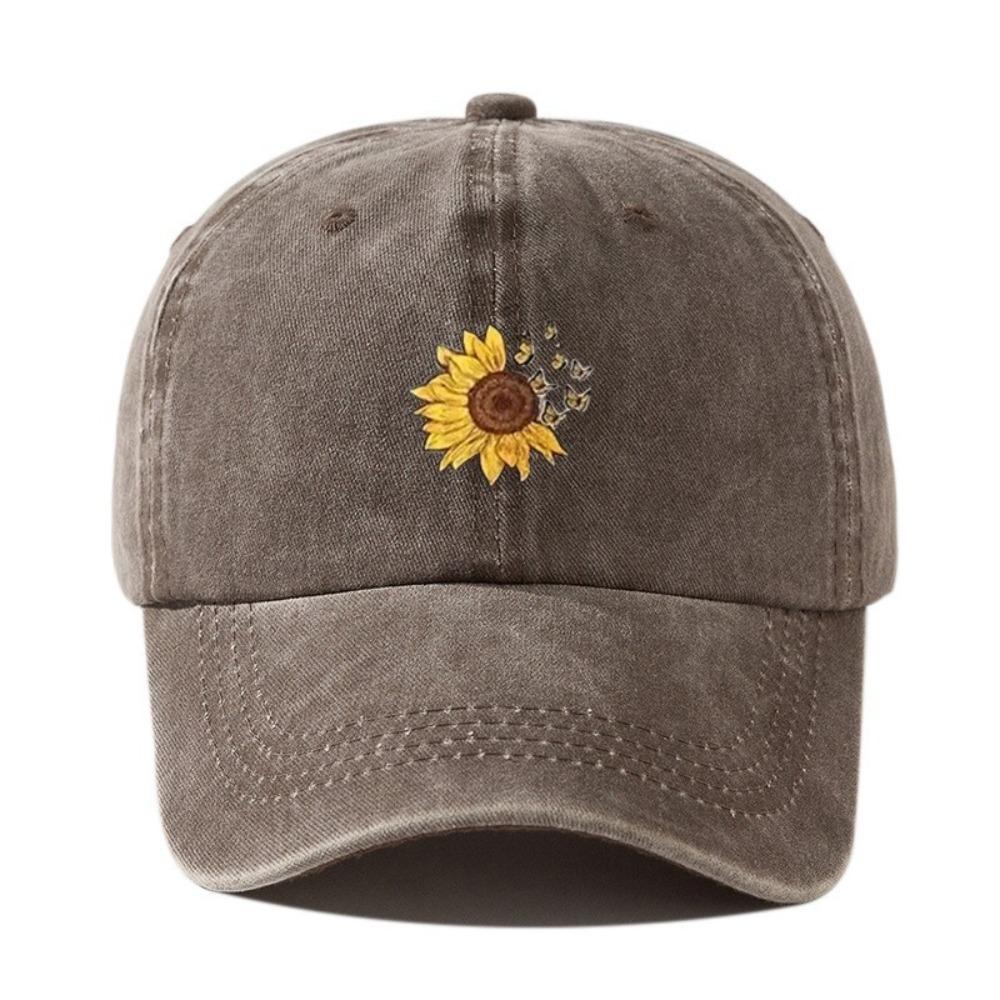 Sunflower Pattern Dad Trucker Hat Adjustable Sun Hat Fashion Baseball Cap  Unisex