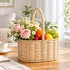 Portable Handle Woven Basket Oval Shape Flower Basket Fashion Oval Basket Plant Display