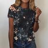 Women's Fashion Casual Printed Round Neck Short Sleeved T-Shirt Top T-Shirt Top Top