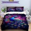 3pcs Peacock Feather Duvet Cover Set -Includes 1 Duvet Cover and 2 Pillowcases, No Quilt Core, All-Season Home Decor  yy251111192